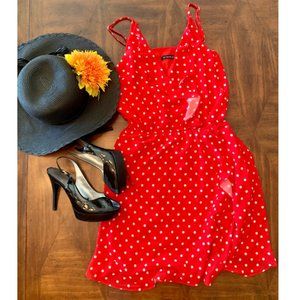 Haute Rogue Polka Dot Ruffled Dress